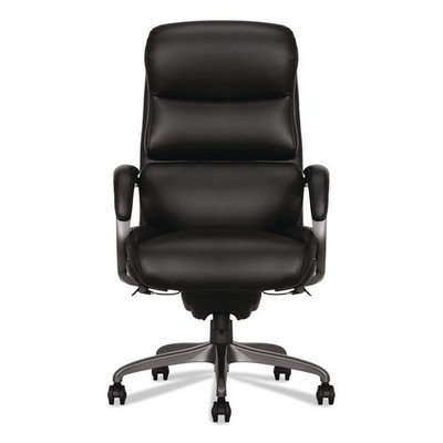 Aberdeen Executive Chair, Supports Up to 275 lb, 21" to 25" Seat Height, Black Seat and Back, Gray Base