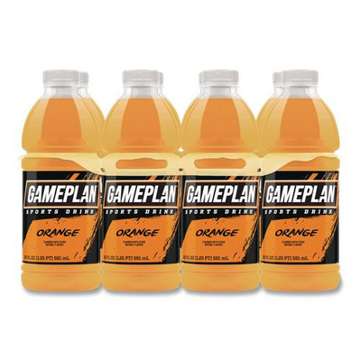 Gameplan Sports Drink, Orange, 20 oz Bottle, 24/Carton