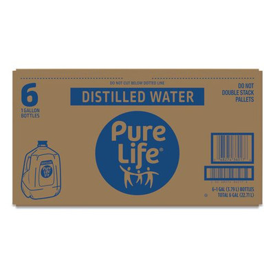 Distilled Water, 1 gal Bottle, 6 Bottles/Carton