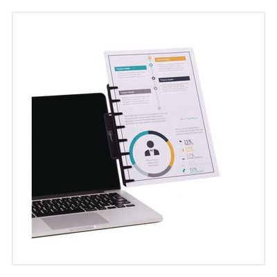 Monitor Document and Note Holder, Hold Up to 4 Legal Size Sheets, Plastic, Black