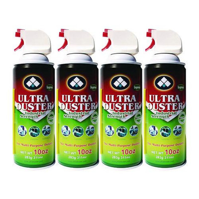 Ultra Duster Industrial Strength Air Duster, 10 oz Can, 4/Pack