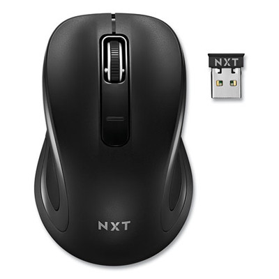 Wireless Optical USB Mouse, 2.4 GHz Frequency/23 ft Wireless Range, Left/Right Hand Use, Black
