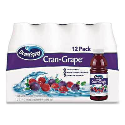 Cran-Grape Juice, 15.2 oz Bottle, 12/Carton