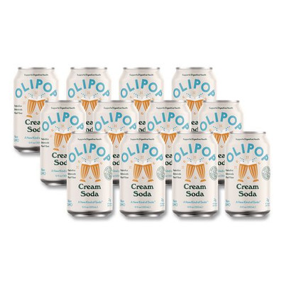 Prebiotic Soda, Cream Soda, 12 oz Can, 12/Carton