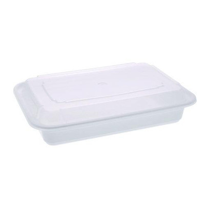 Newspring VERSAtainer Microwavable Containers, Base/Lid Combo, 8.8 x 6 x 2, White/Clear, Plastic, 150/Carton