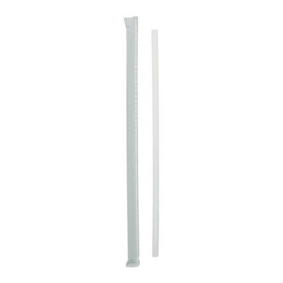 Giant Paper-Wrapped Straw, 10.25", Polypropylene, Translucent, 1,800/Carton