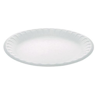 Placesetter Satin Non-Laminated Economy Foam Dinnerware, Plate, 9" dia, White, 500/Carton