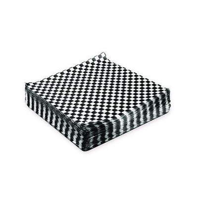 Grease-Resistant Food Wrap, 12 x 12, Black Check, 5,000/Carton