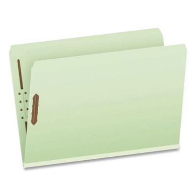 Heavy-Duty Pressboard Fastener Folders, Straight Tab, Expands 2", 2 Fasteners, Legal Size, Light Green, 25/Box