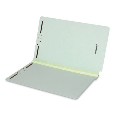 Colored Pressboard End Tab Fastener Folders, Straight Tab, Expands 1", 2 Fasteners, Legal Size, Light Green, 25/Box