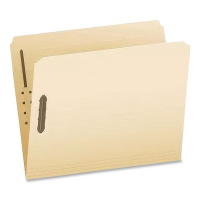 Manila Fastener Folders, Straight Tab, Expands 2", 2 Fasteners, Letter Size, Manila, 50/Box
