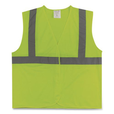 ANSI Class 2 Hook and Loop Safety Vest, X-Large, Lime