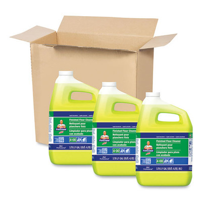 Finished Floor Cleaner, Lemon Scent, Liquid, 1 gal Bottle, 3/Carton
