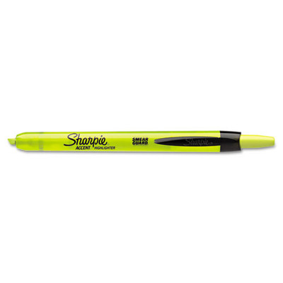 Retractable Highlighters, Fluorescent Yellow Ink, Chisel Tip, Yellow/black Barrel, Dozen Retractable Highlighters, Fluorescent Yellow Ink, Chisel Tip, Yellow/black Barrel, Dozen