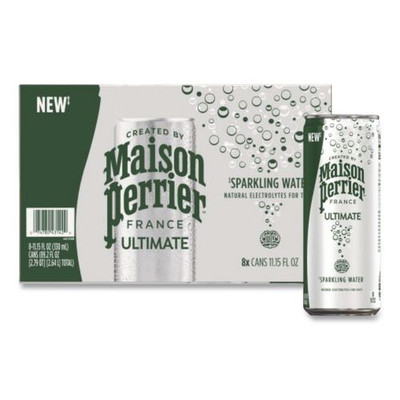 Maison Perrier Sparkling Water, Plain, 11.15 oz, 8 Cans/Box