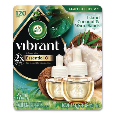 Vibrant Scented Oil Warmer Refill, Island Coconut and Warm Sands, 0.67 oz, 2/Pack