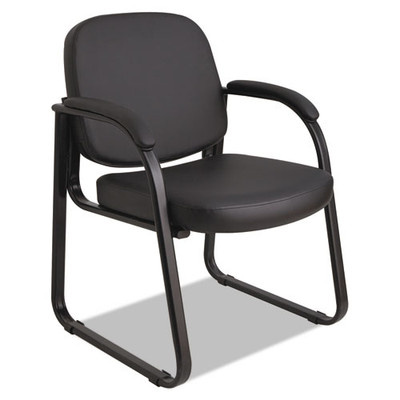 Alera Genaro Series Half-back Sled Base Guest Chair, 25" X 24.80" X 33.66", Black - VISALERL43C16 Alera Genaro Series Half-back Sled Base Guest Chair, 25" X 24.80" X 33.66", Black - VISALERL43C16