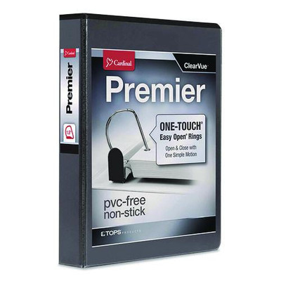 Premier Easy Open Clearvue Locking Slant-d Ring Binder, 3 Rings, 1.5" Capacity, 11 X 8.5, Black