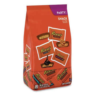 Milk Chocolate Peanut Butter Assortment Snack Size Candy, Individually Wrapped, 28.05 oz Bag