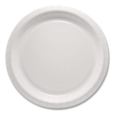 Compostable Paper Dinnerware, ProPlanet Seal, Plate, 10" dia, White, 500/Carton