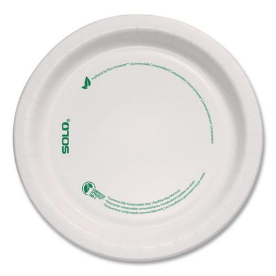 Compostable Paper Dinnerware, ProPlanet Seal, Plate, 6" dia, White, 1,000/Carton