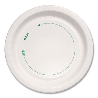 Compostable Paper Dinnerware, ProPlanet Seal, Plates, 8.5" dia, White, 500/Carton