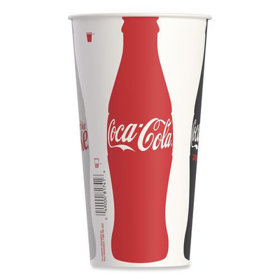 Double Sided Poly Paper Cold Cups, 28 oz to 32 oz, Coca-Cola Design, 40/Pack, 12 Packs/Carton