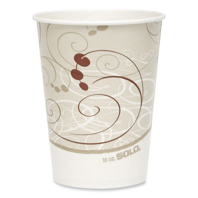Double Sided Poly Paper Cold Cups, 16 oz, Symphony Design, 50/Sleeve, 20 Sleeves/Carton