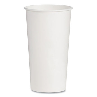 Double-Sided Poly (DSP) Paper Cold Cups, 21 oz, White, 1,000/Carton