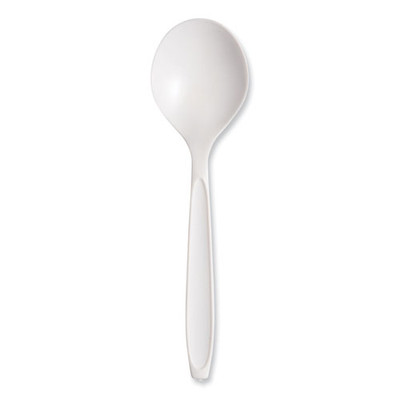 Reliance Mediumweight Cutlery, Soup Spoon, Plastic, White, 1,000/Carton