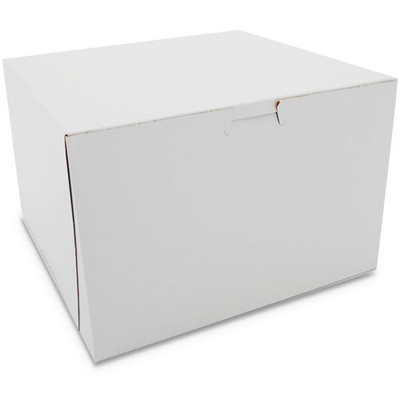 White One-Piece Non-Window Bakery Boxes, 9 x 9 x 6, White, Paper, 100/Carton