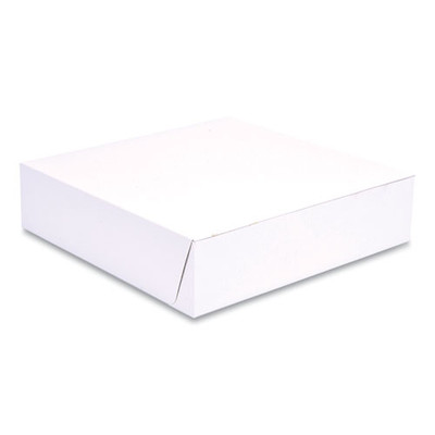 White One-Piece Non-Window Bakery Boxes, 10 x 10 x 2.5, White, Paper, 250/Bundle