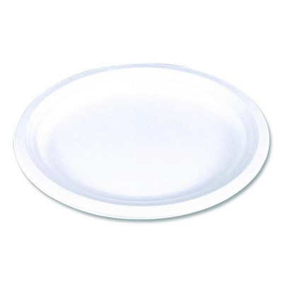 ChampWare Molded Fiber Tableware, Molded Fiber Platter, 12.5" dia, White, 125 Plates/Sleeve, 4 Sleeves/Carton