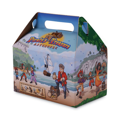 Pirate Kids' Meal Barn Boxes, 6.43 x 4 x 3.75, Brown, Paper, 96/Carton