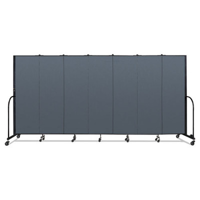 Portable Room Divider, 13 ft 1" x 0.75" x 6 ft, Vinyl/Fiberglass/Steel, Blue