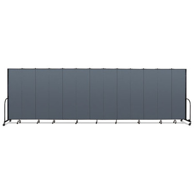 Portable Room Divider, 24 ft 1" x 0.75" x 7 ft 4", Vinyl/Fiberglass/Steel, Blue