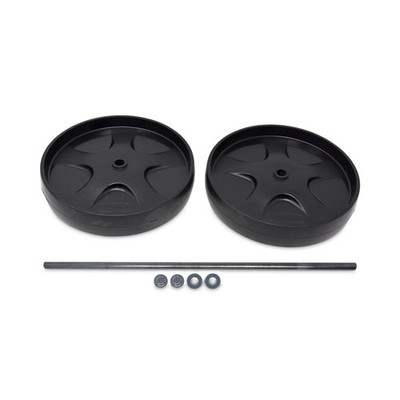 Wheel and Axle Kit for Janitorial Cleaning Cart, 8" Wheel, Black/Gray/Silver, 2/Set