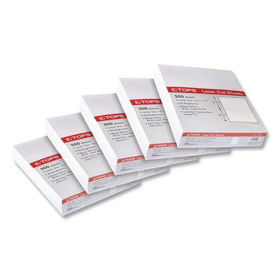 Blank Cut Sheets for 2-Up W-2 and 1099 Tax Forms, 84 Bright, Perforated at 5.5", 20 lb Bond Weight, 8.5 x 11, White, 500/Ream