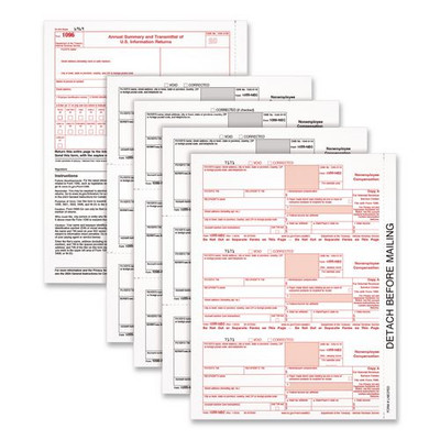 2024 1099-NEC 4-Part Laser/Inkjet Tax Forms, 8.5 x 3.66, 3 Forms/Sheet, 50 Forms Total
