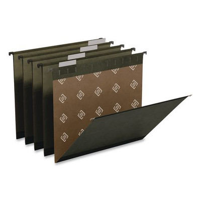 Hanging File Folders, Letter Size, 1/5-Cut Tabs, Standard Green, 20/Pack
