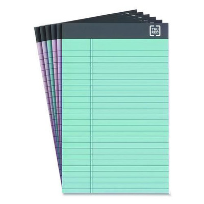 Notepads, Narrow Rule, (50) Assorted Pastel Color 5 x 8 Sheets, 6/Pack