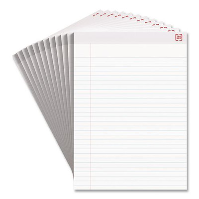 Notepads, Wide/Legal Rule, (50) White 8.5 x 11 Sheets, Dozen