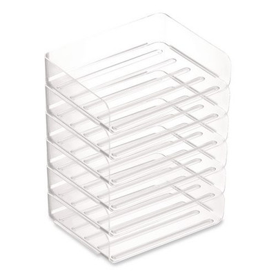 Clear Side Load Stackable Plastic Letter Tray, Letter Size, 9.72 x 12.63 x 3.01, 6/Pack