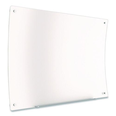 Curved Magnetic Glass Dry Erase Board, 3 ft x 4 ft, White Surface