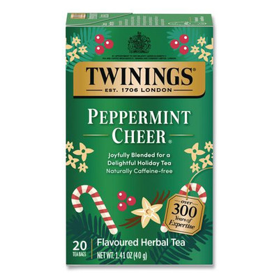Seasonal Teas Decaf Peppermint Cheer, 0.07 oz Tea Bag, 20/Box
