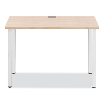 Essentials Writing Table-Desk, 42" x 23.82" x 29.53", Natural Wood/Silver