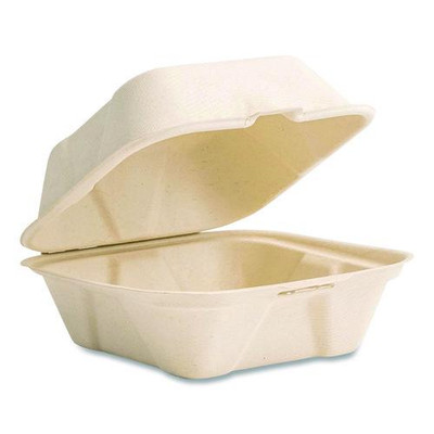 Nourish Molded Fiber Takeout Containers, Compostable, 5.9 x 5.9 x 2.9, White, Sugarcane, 400/Carton