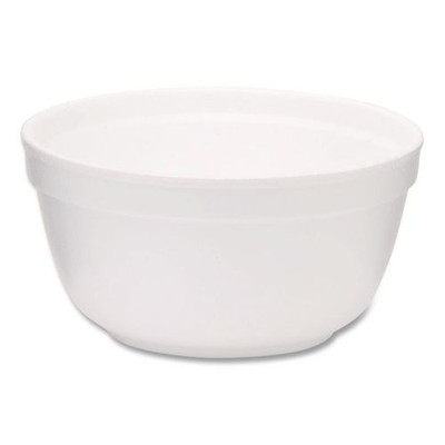 Foam Bowls, Squat Style, 12 oz, White, 1,000/Carton