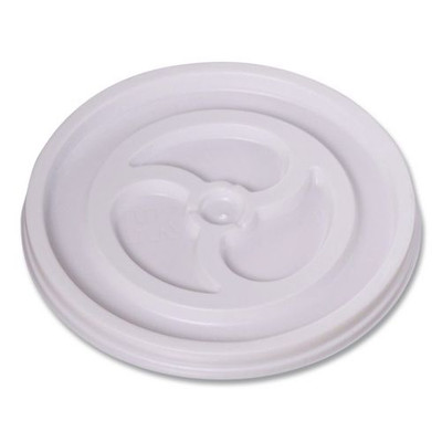 Plastic Lids for Foam Cups and Bowls, Vented, Fits 6 oz Hot Cups, White, 1,000/Carton
