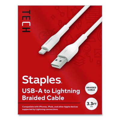 Lightning to USB-A Charging Cable, 3.3 ft, White